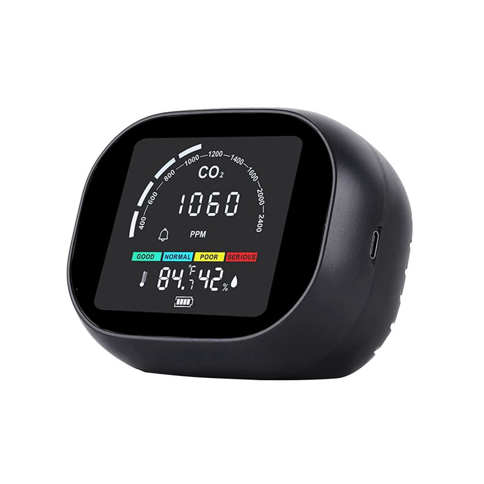 Co2 Air Quality Monitor Indoor Carbon Dioxide Detector Alarm Meter 400-5000 Ppm Hcho, Tvoc,Humidity For Car 4851971893650