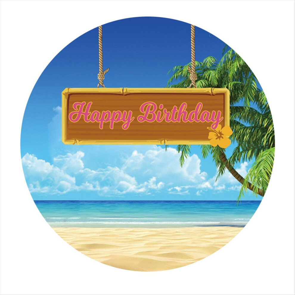 100Cm Diameter Hawaiian Skateboarding Beach Party Supplies Round Curtain Background Cloth Photo Photography Props, E 4854171119810