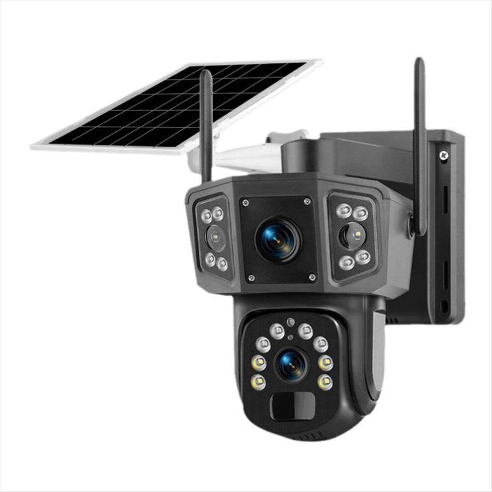 Solar Wifi Security Camera With Dual Lens Outdoor Color Night Pir Detection Auto Tracking Ip Surveillance 4852710080904
