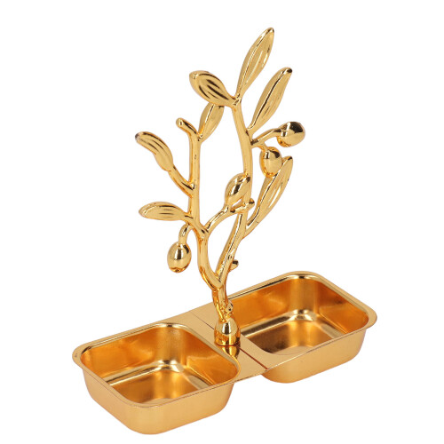 Goldenes Serviertablett im nordischen Stil, 2