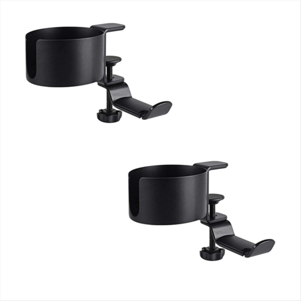 2 In 1 Desk Cup Holder With Headphone Hanger, Anti-Spill For Or Table Rack Organizer 4851702376698