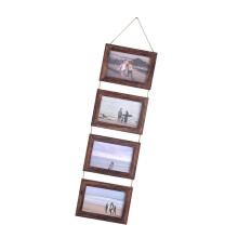 Hanging Collage Picture Frames Wall Decors,4Opening-Wood color