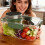 Plastic Salad Bowl with Integrated Sauce Holder Snacks Box With 4