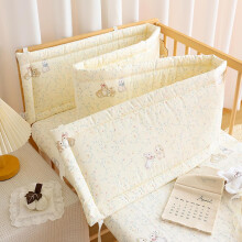 (140×28cm, N06) All-in-One Cot Protection Set, Breathable Cot Liner, Padded Rail Cover & Headboard Protector with Adjustable Ties, Bed