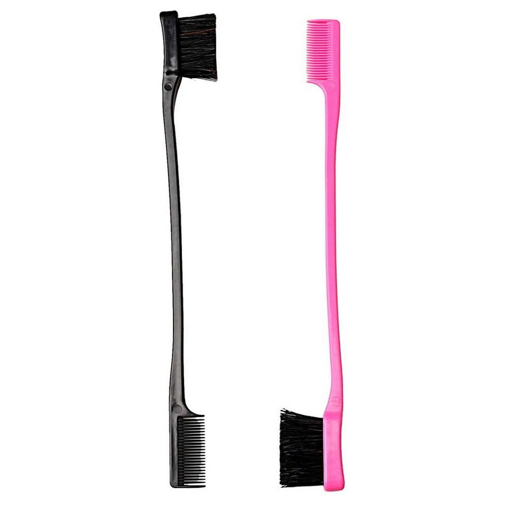 Unisex Professional Dual Edge Brushes And Combs, Pieces Hair Edge Brushes For Stylish Hair Care And Edge Control