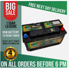 110ah Leisure Battery 12v High Power Deep Cycle 4yr Warranty Caravan Campervan