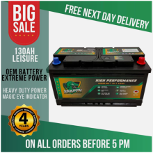 12V 130AH Leisure Battery High Power Deep Cycle 4yr Warranty Caravan Solar