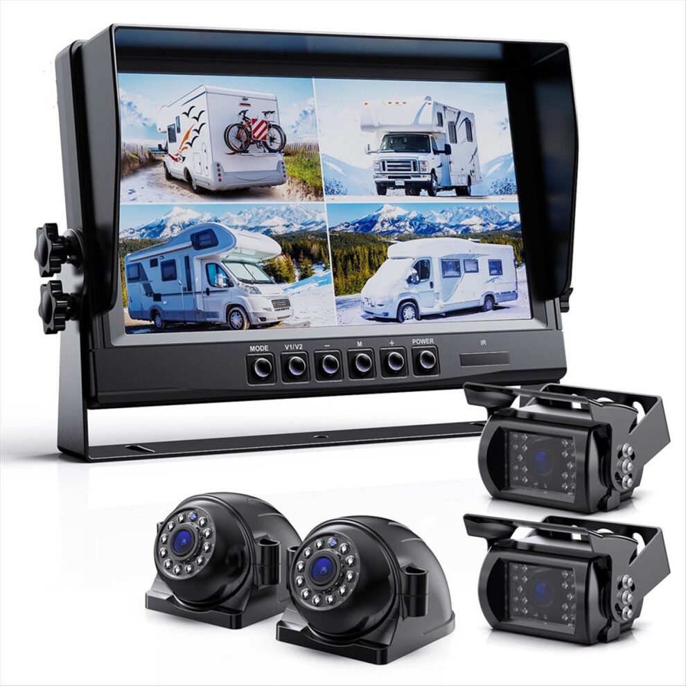 1080P Backup Camera System Kit, 9Inch Hd Dvr Monit 4851741362034