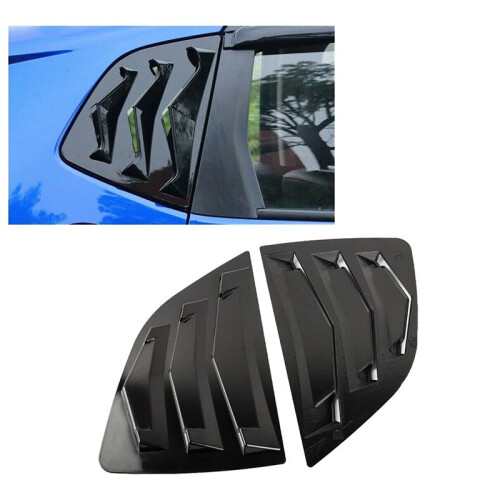 Black Rear Side Vent Quarter Window Louver Shutter 2