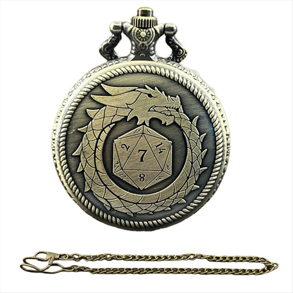 Pocket Watch And Mini Metal Multi-Sided Dice Set B 4852922545161
