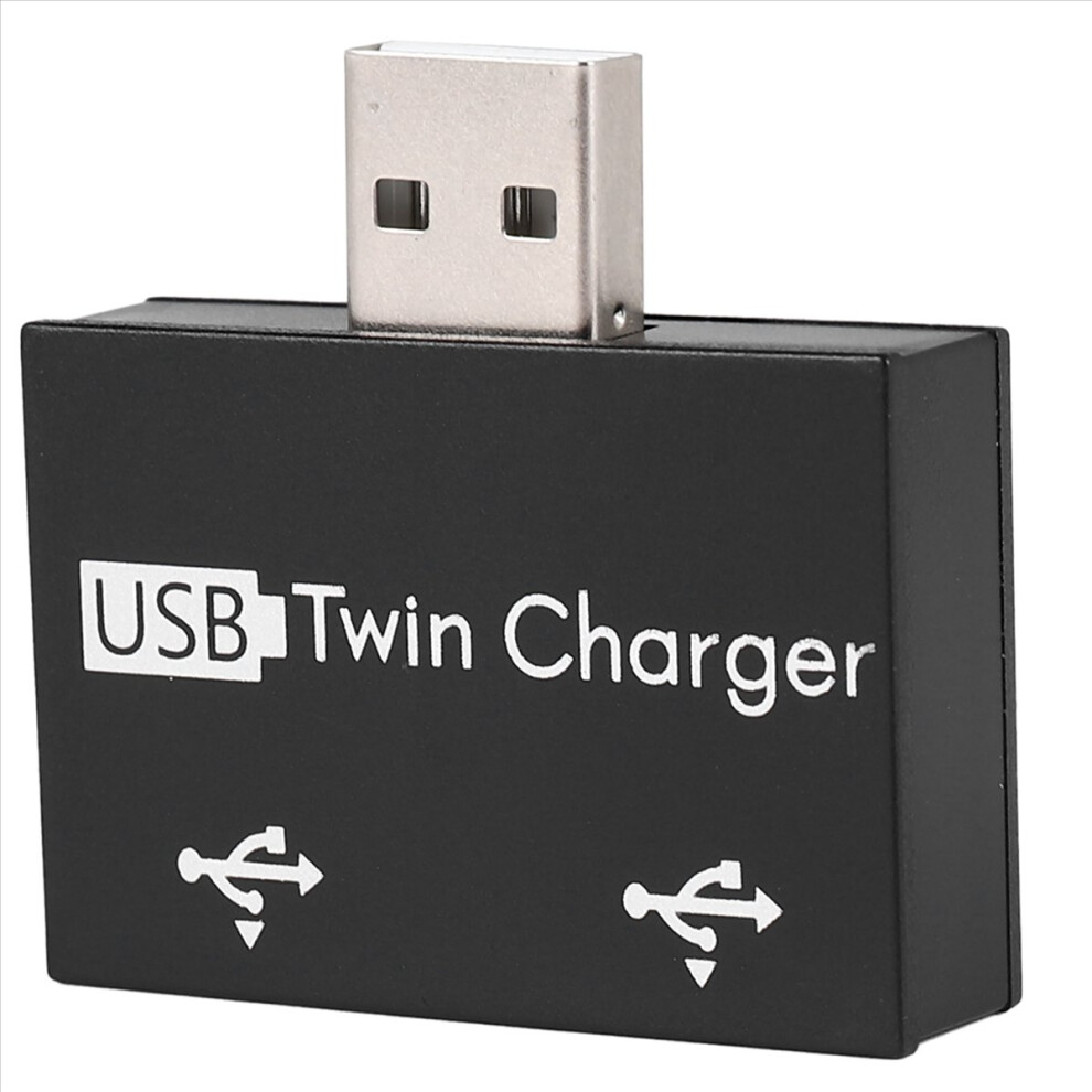 Usb 2.0 Male To Twin Female Charger Dual 2 Port Dc Black 4852922526313