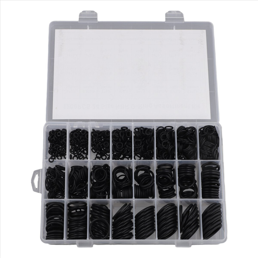 1200Pcs O Ring Sealing Washer Black Rubber O-Ring 4852922549329