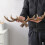 Vintage Deer Antlers Wall Hooks -28cm Mounted Clot 7