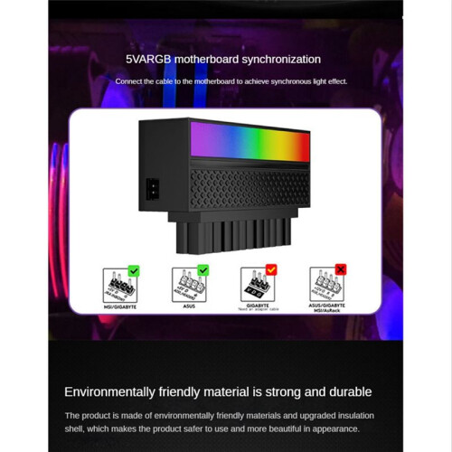 ATX 24 Pin to 90 Degree Adapter 5V 3-Pin ARGB Moth