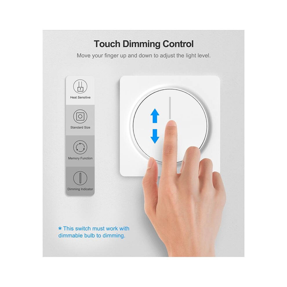 Tuya Smart Wifi Dimmer Light Switch,Touch Dimming 4852922532253