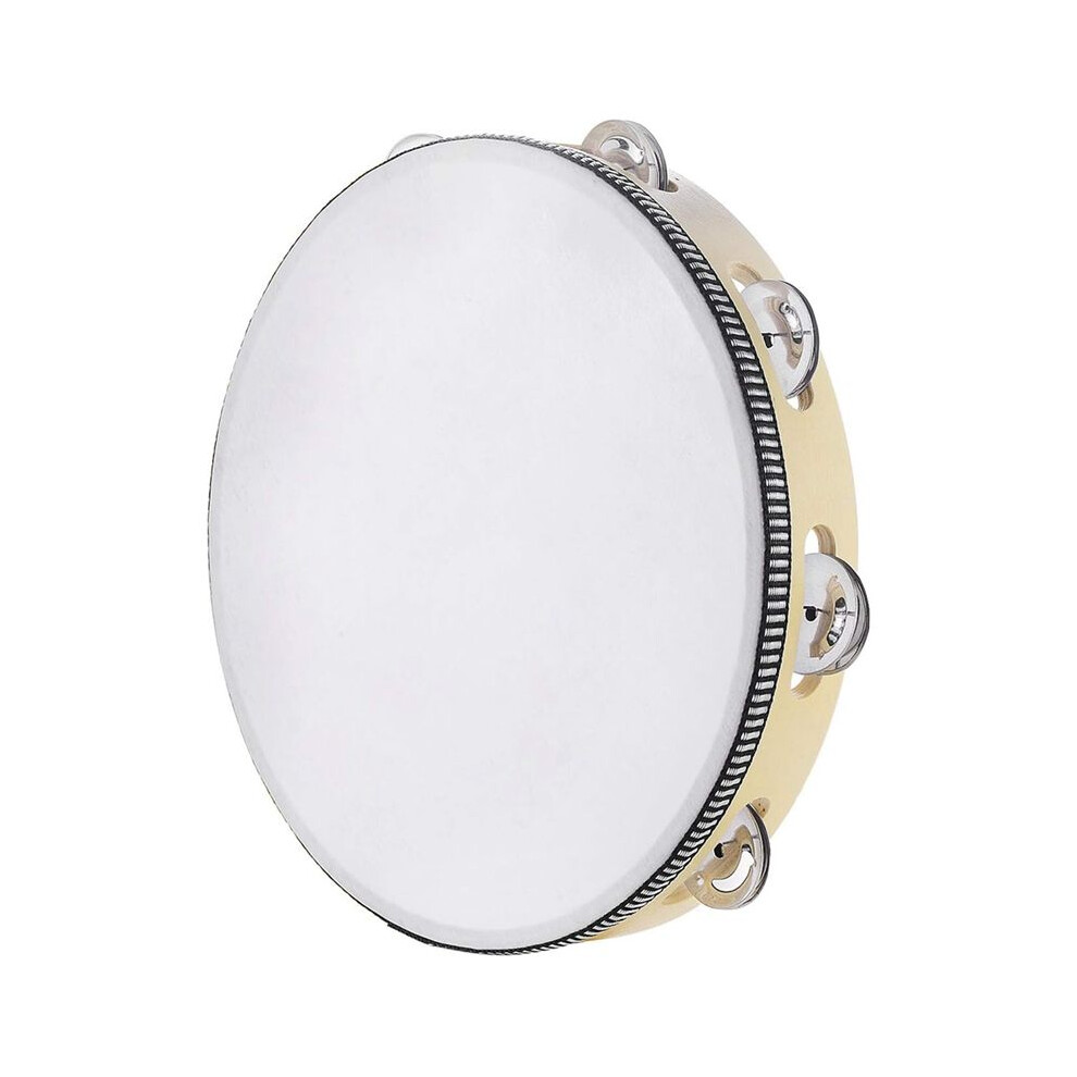 Tambourine For Adults 10 Inch Hand Held Drum Bell 4852922533526