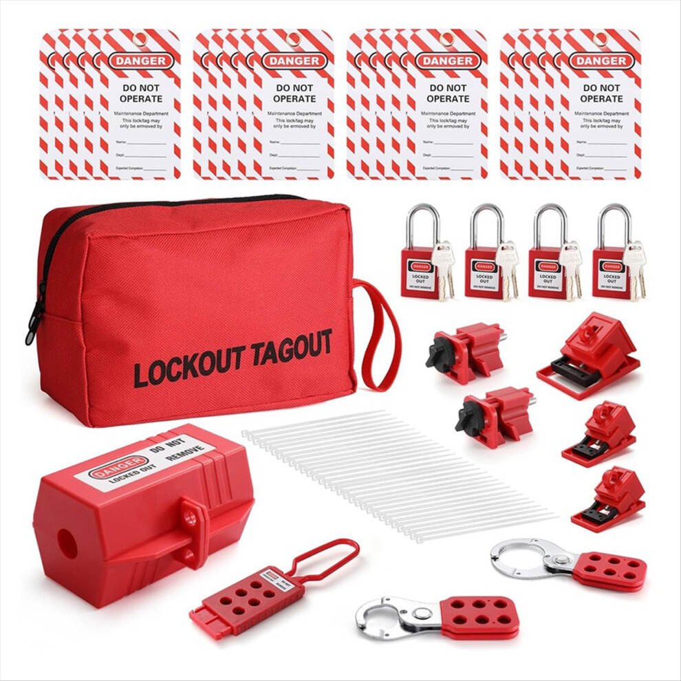 Electrical Lockout Tagout Kit, Hasps Set, Clamp On 4852922547998