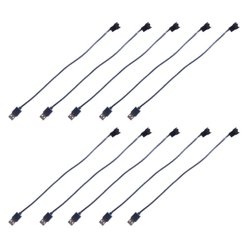 10Pcs USB To 4 Pin Fan Adapter Cables Computer PC 2