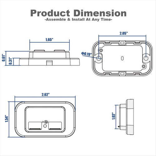 6PCS 12V/24V RV USB Outlet, Dual PD3.0 Type-C (USB 2