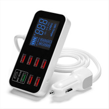 40W 8 Ports USB Car Charger QC3.0 PD Type C Fast P