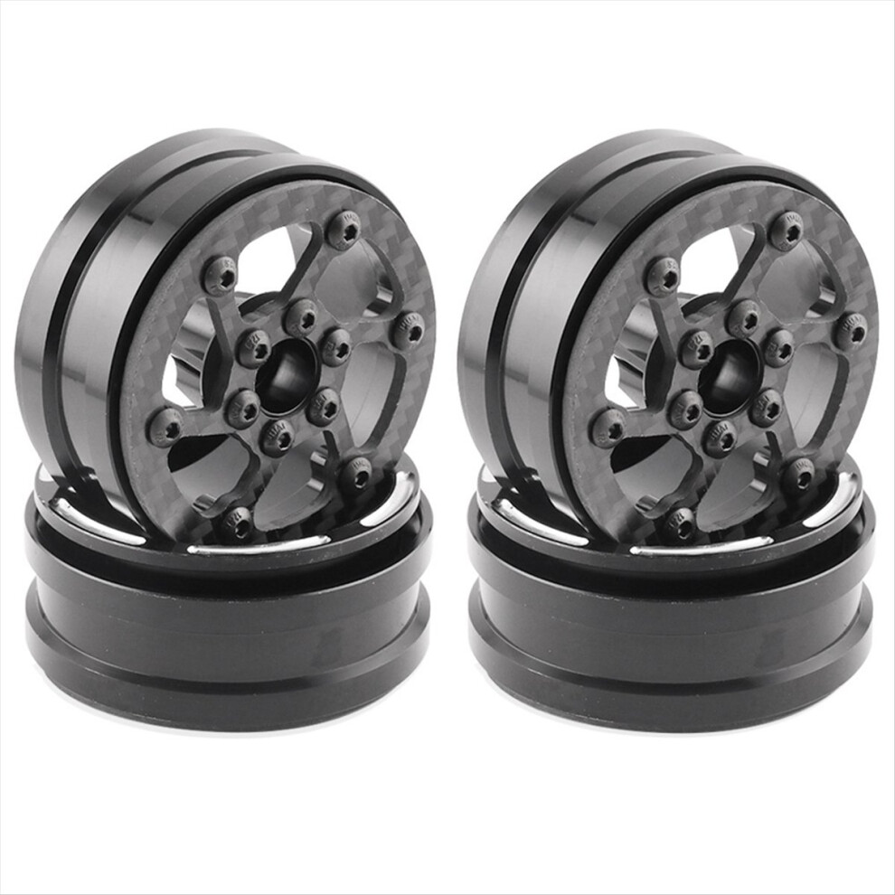 4Pcs Carbon Fiber 1.9Inch Beadlock Wheel Rim Hub F 4852922579944