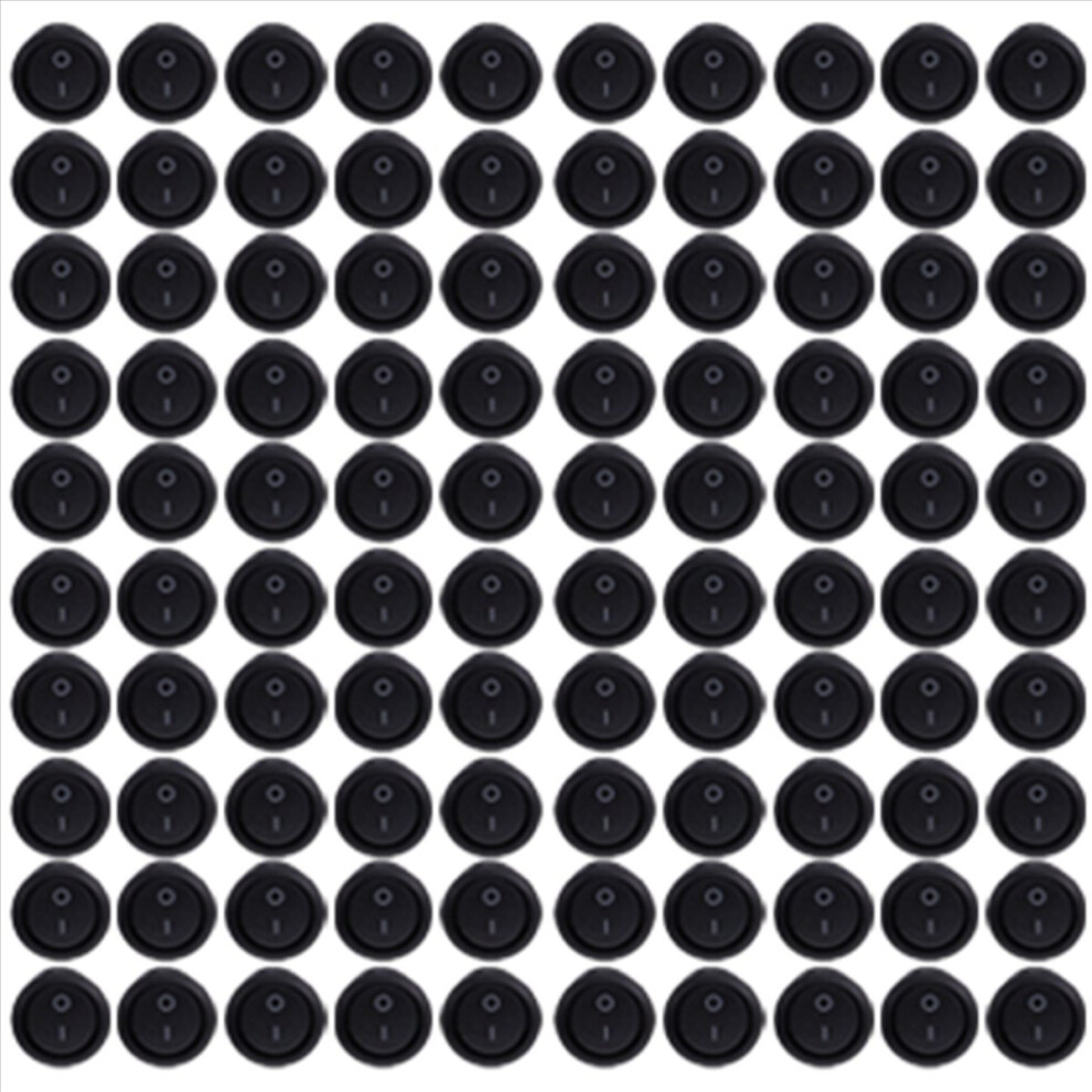 100Pcs Round Rocker Power Switch 6A 250V Ac 2Pin 2 4852922551728