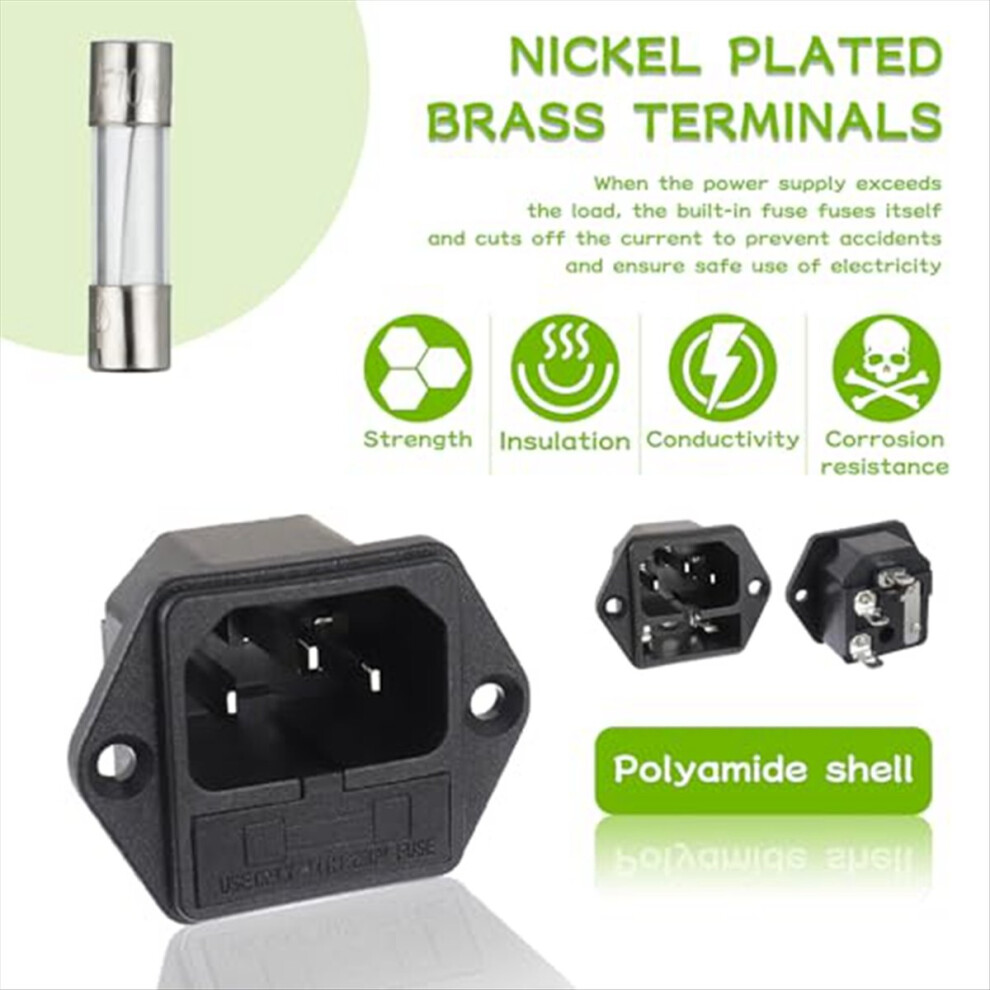 Ac 250V 10A 2 In 1 Mount Inlet Module Plug Socket 4852922542771
