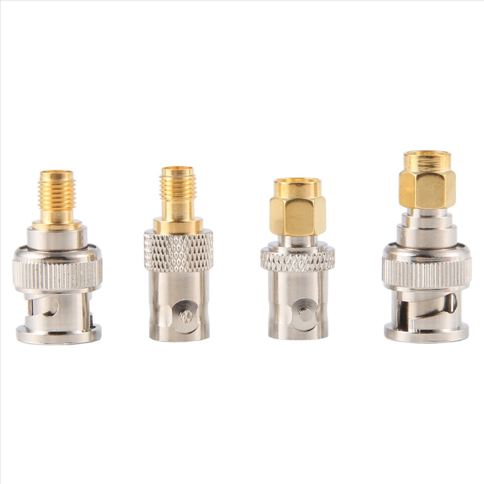 4Pcs Bnc To Sma Type Male Female Rf Connector Adap Gold 4852922564889