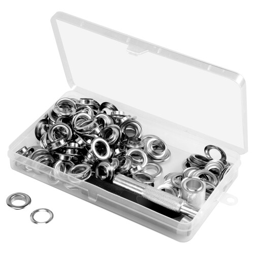 120 Sets Grommet Eyelets Tool Kit, Kit 1/2 Inch wi 1