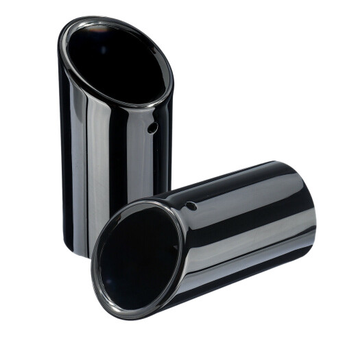 2X Tail Exhaust Tip Pipes Titanium Black for E90 E 2