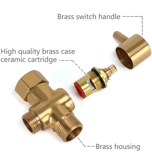 Brass Bidet T Adapter Valve 3 Way Shut Off Tee Con 2