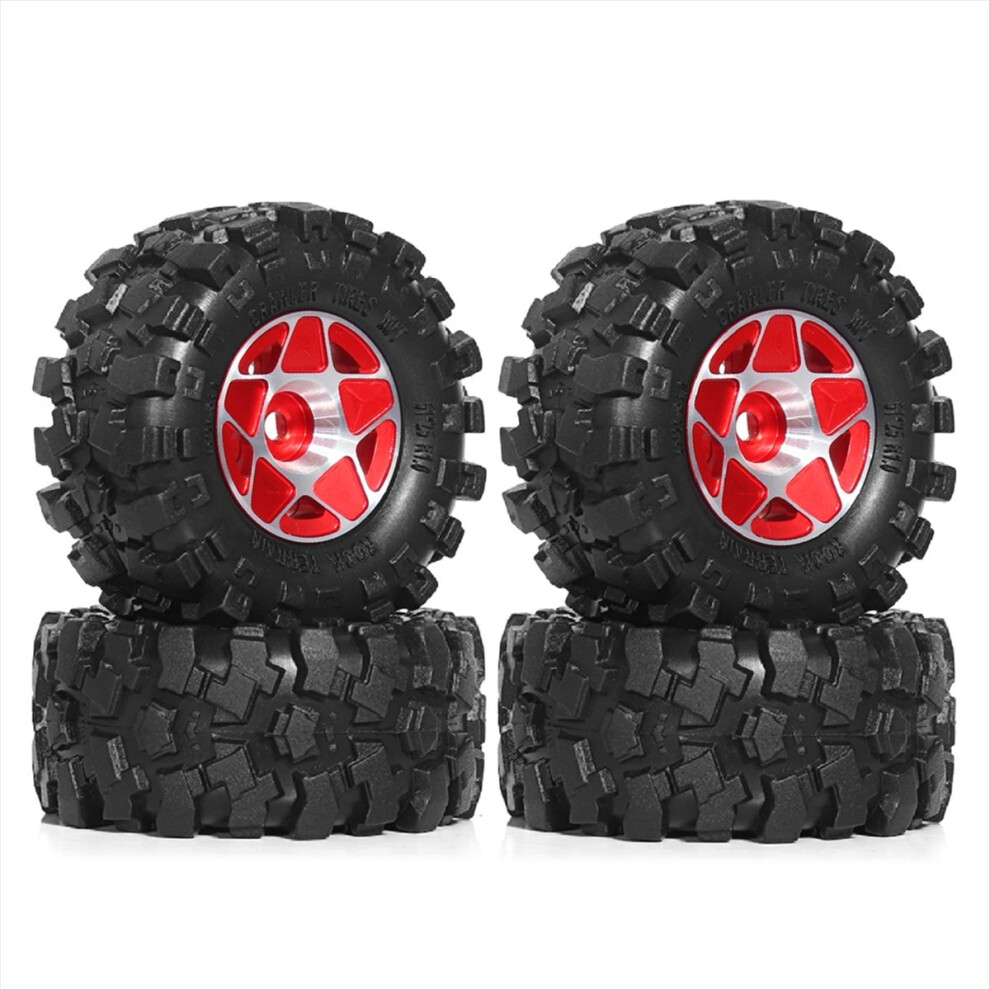 4Pcs 57Mm 1.0Inch Metal Beadlock Wheel Tire Set Fo 4852922583002