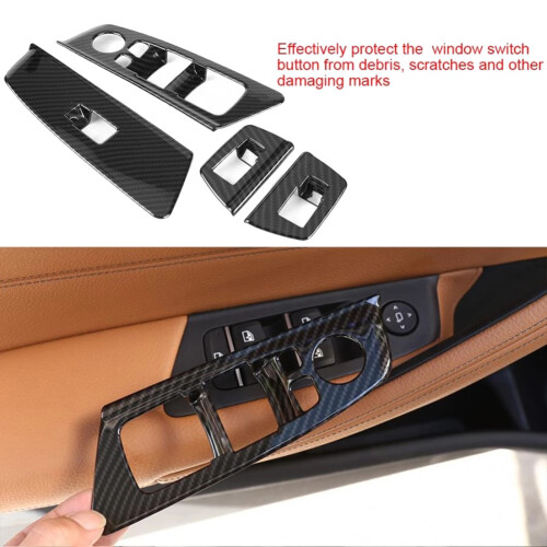 4Pcs Car Window Switch Lift Panel Button Frame Cov 2