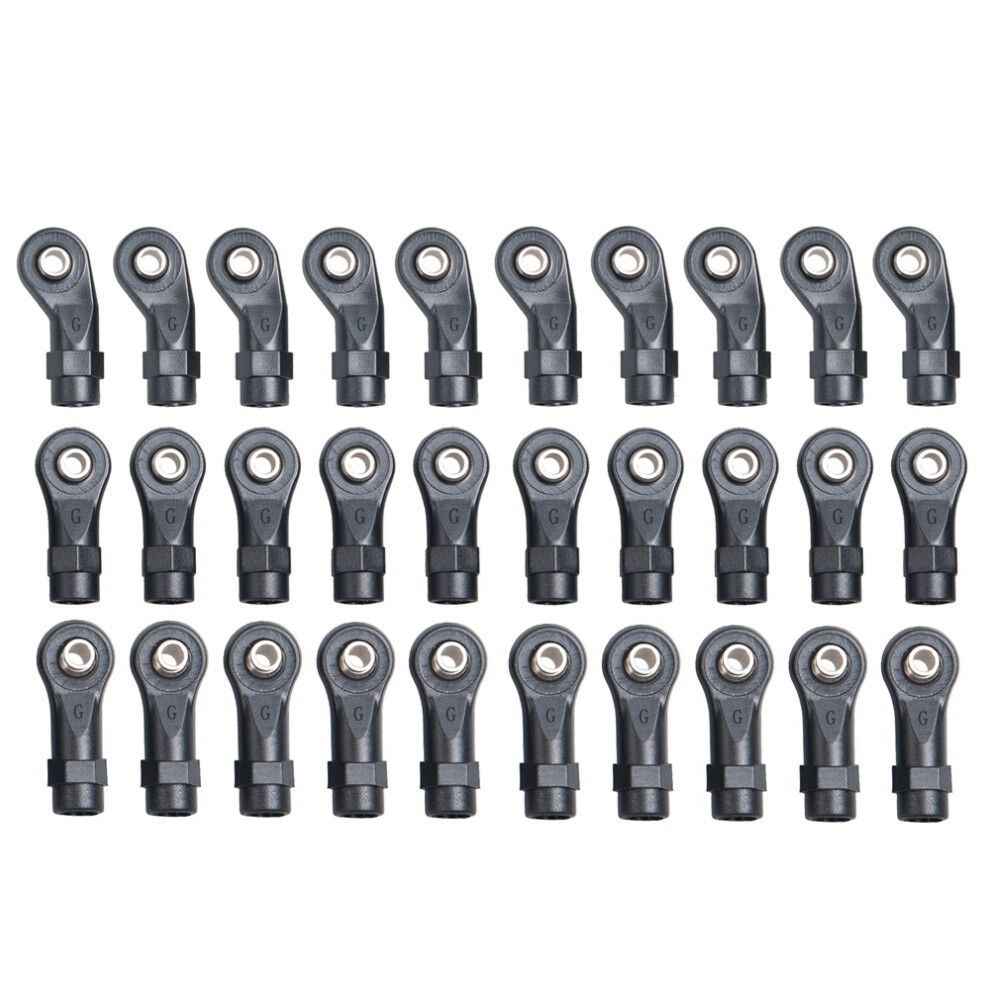 30Pcs Plastic Rod Ends Link Balls Head Linkage Joi Black 4852922592431