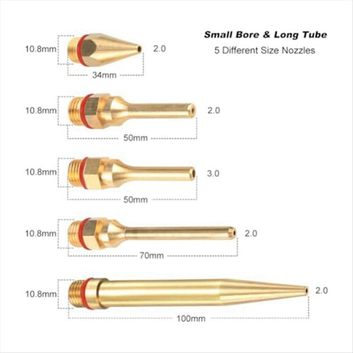 5Pcs Glue GunCopper Nozzle Tips with O-Ring,Bore L 2