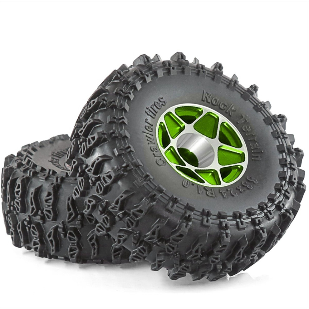 4Pcs 63Mm 1.0Inch Beadlock Wheel Tire Set For 1/18 4852922500184