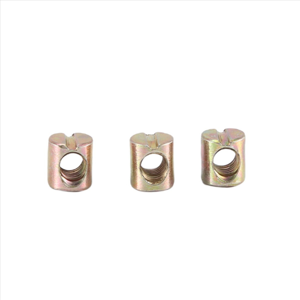 10Pcs M6 Barrel Bolts Dowel Slotted Furniture Nut 4851649199107
