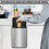 Hanging Kitchen Stainless-Steel Small Trash Can wi 4