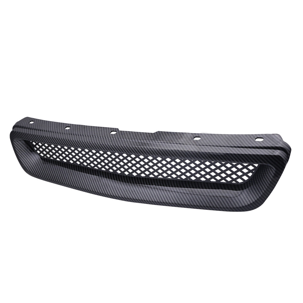 Car Carbon Fiber Mesh Abs Front Hood Grille Grill Black 4851649186121