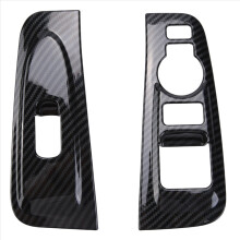2Pcs ABS Carbon Fiber Window Armrest Trim Cover fo