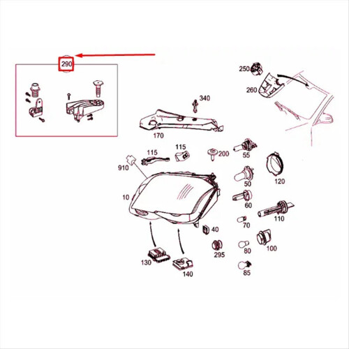 Left Headlight Bracket Repair Kits A2048200714 for 2