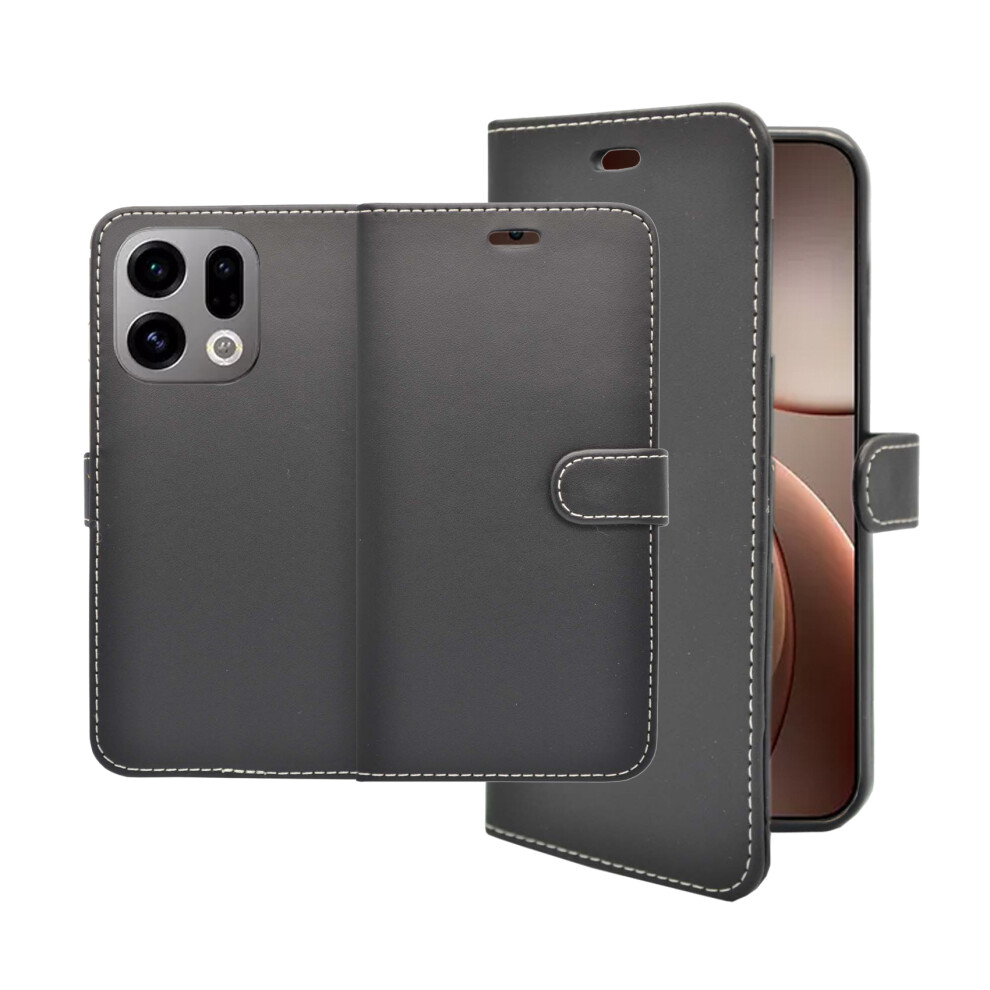 (Black) For Oppo Find X9 Wallet Flip Pu Leather Case Black 3479231321975