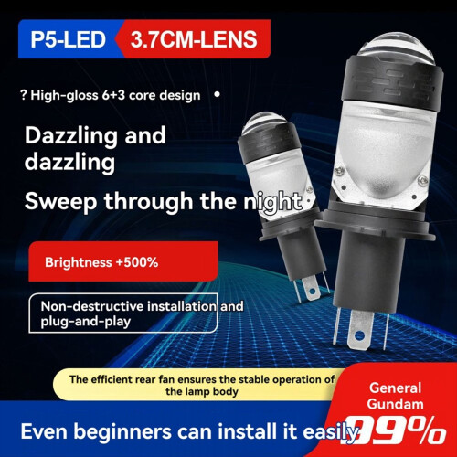 2Pcs H4 Led Headlight Bulbs Lens Plug&Play Dual 12 2