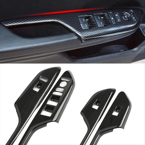Carbon Fiber Interior Door Armrest Glass Button De 2
