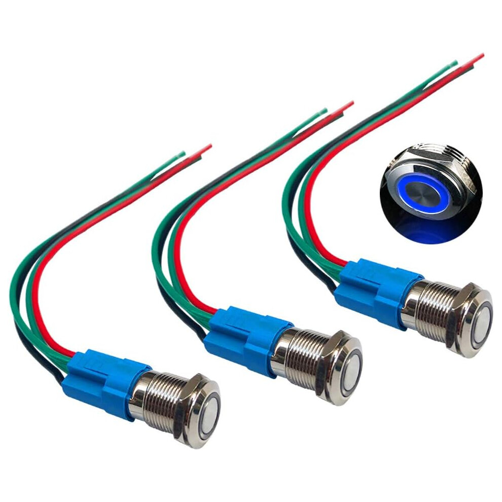 Push Button Switch With Anti-Vandal Protection, Metal Round Construction For Strength, Momentary Action Ensures Precise Control, Ip66 Rated, Blue Led 9198585749498