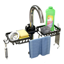 Ingenious Hanging Faucet Drain Rack, Space Saving Kitchen Sink Caddy Organizer For Super Drainage Speed, Premium Stainless Steel Detachable Strip-Shap