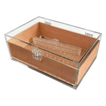 Acrylic and Cedar Wood Puritano Humidor Transparent Portable
