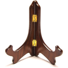Elegant Walnut Wood Easel For Event Display Use, Folding Display Stand With Adjustable Width Accommodates Items From Ipad To Picture Frames, Perfect F