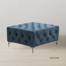(Steel, Footstool) Luxury 3 Seater L Shaped Chaise Corner Sofa Plush Velvet Left Right Hand Facing Suite Settee Couch