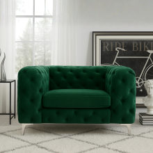 (Green, Armchair) Monaco Chesterfield Sofa Range 2 Seater, 3 Seater, 3+2 Seater, Corner Sofa and Footstool
